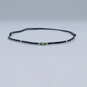 Brățară de picior cu mărgele Miyuki și bilă din argint 925 placată cu aur - imagine 1