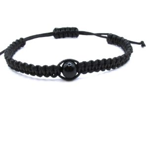 Brățară împletită cu accesoriu bilă de sticlă - imagine 1