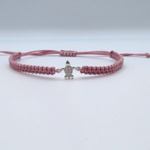 Brățară împletită cu charm broscuță din argint 925 - imagine 2