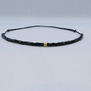 Brățară de picior cu mărgele Miyuki și bilă din argint 925 placată cu aur - imagine 1