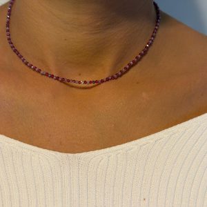 Colier minimalist handmade, realizat cu pietre semiprețioase - imagine 1