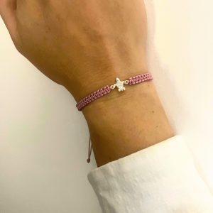 Brățară împletită cu charm broscuță din argint 925 - imagine 1