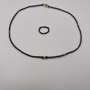 Set Colier și Inel – Argint placat cu aur 925 - imagine 1